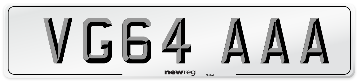 VG64 AAA Number Plate from New Reg